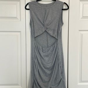 Grey dress with front keyhole design